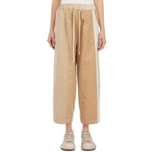 COLLECTION PRIVEE Striped Wide Leg Pants Women Beige